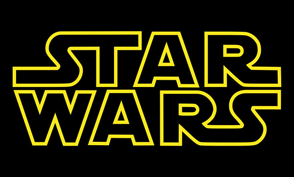 Star Wars (logo) in yellow text on black background