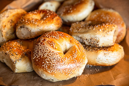 an assortment of bagels