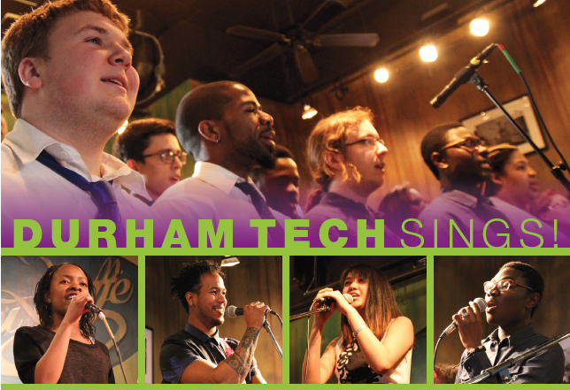 Durham Tech Sings depicting students singing 