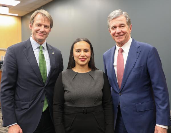 J.B. Buxton, Laura Harris, Gov. Roy Cooper