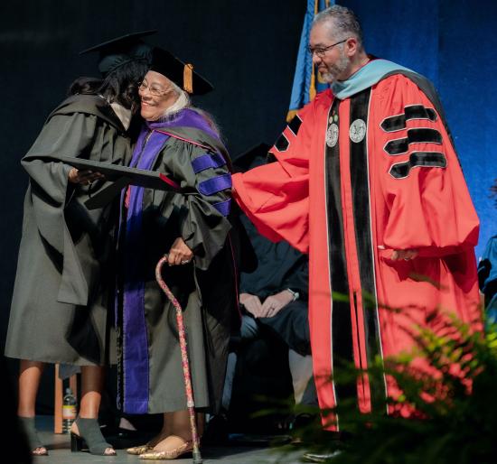 Wanda Garrett receives her honorary degree