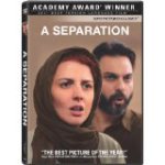 DVD cover of A Separation shows a female with a headscarf and a bearded male behind her