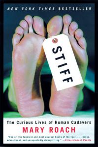 Shows the feet of a corpse with a label, "Stiff"