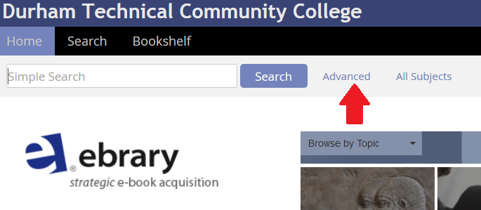 ebrary e-book advanced search