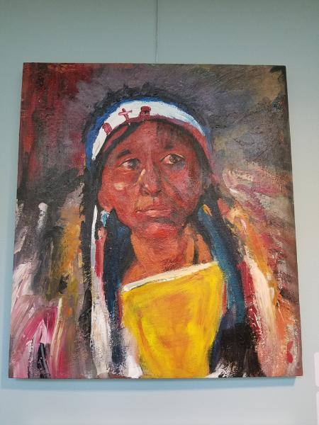 Emmanuel Oquaye "Portrait of Native American" after Nicolai Fechin