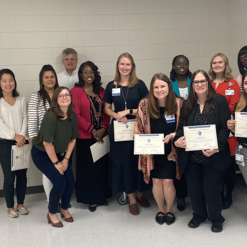 Ten Durham Tech Clinical Trials Research Associate students with their certificates